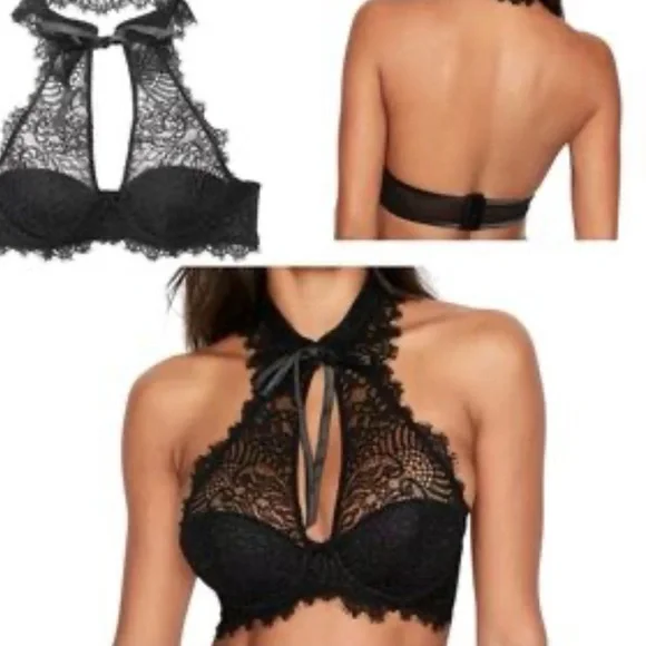 Victoria's Secret Dream Angels Black Lace Collar Demi Bra  Womens Size 36 C - Picture 3 of 12